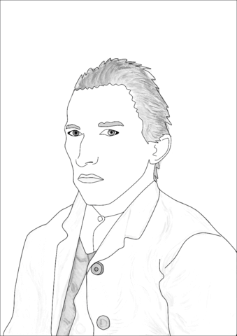 Van Gogh Self Portrait Coloring Page